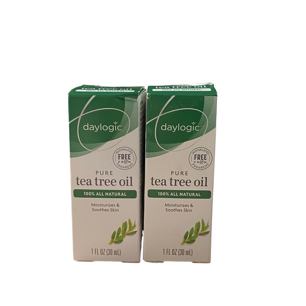2 bottles of Daylogic Pure Tea Tree Oil 100% all natural 1 fl oz each bottle